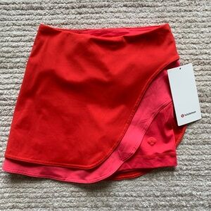 Lululemon Asymmetrical Layered High Rise Tennis Skirt Pink Red NWT Size 2
